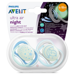 Отзыв о Пустышка Philips Avent ultra air night с футляром для стерилизации с 6 до18месяцев