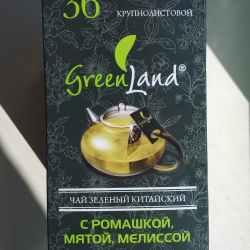 Отзыв о Чай зеленый китайский Объединенная чайная компания "Green Land" с ромашкой, мятой, мелиссой