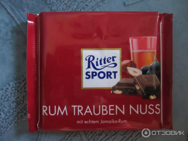 Шоколад Ritter Sport с лесным орехом, изюмом и ромом фото