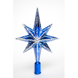 Верхушка на елку Звезда, серебряная, 25х16.5 см, SYSDX332159S