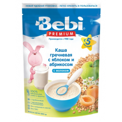 Детская каша Bebi Premium безмолочная гречневая с пребиотиками, 200гр