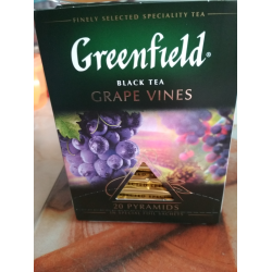 Гринфилд виноград. Гринфилд виноград в пирамидках. Чай Гринфилд с виноградом grape Vines. Чай Гринфилд с виноградом.