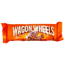 Печенье Wagon Wheels с суфле и джемом покрытое глазурью c ароматом шоколада, 228г