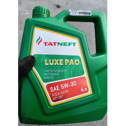 Отзывы о Моторное масло Татнефть Luxe PAO 5W-30
