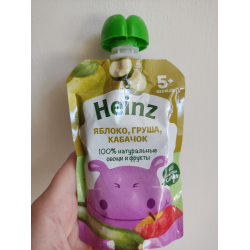 Отзыв о Детское пюре Heinz Яблоко груша кабачок | А есть ли там кабачок?