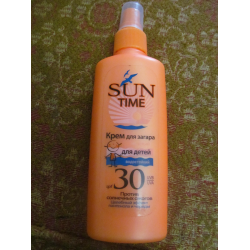 Отзыв о Крем для загара детский водостойкий Sun Time SPF 30 против солнечных ожогов