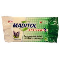 Отзыв о Салфетки влажные антибактериальные Maditol Antiseptic с шалфеем