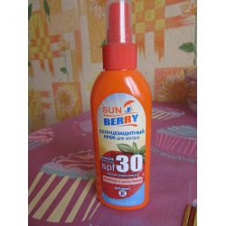 Отзыв о Солнцезащитный крем для загара Sun Berry SPF 30 "Клубника и масло манго"