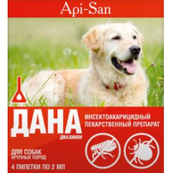 Отзыв о Капли от блох и клещей на холку Api San "Дана" для собак