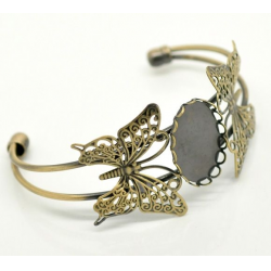 Отзыв о Заготовка Браслет DoreenBeads Antique Bronze Filigree Butterfly Cabochon Setting Bangles Bracelets