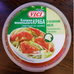 Отзыв о Клешни маленького краба (имитация из сурими) в чесночном соусе VICI