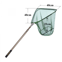 Подсак рыболовный / Сачок складной телескопический треугольный 40 см из лески, цветной