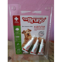 Отзывы о Капли от блох и клещей для средних собак Mr. Bruno
